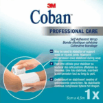 3M COHEBAN BANDE DE CONTENTION COHESIVE ELASTIQUE BLANC 5CMX2 3CM