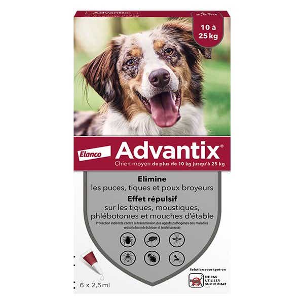 ADVANTIX ADVANTIX ANTIPARASITAIRE EXTERNE MOYEN CHIEN 6 PIPETTES HTML