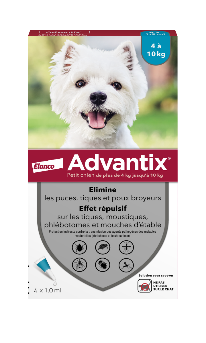 ADVANTIX ANTIPARASITAIRE EXTERNE PETIT CHIEN 4 PIPETTES