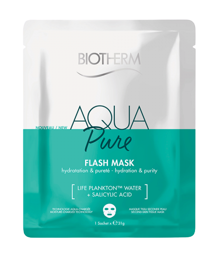 AQUA PURE MASQUE EN TISSU CONCENTRE EN ACIDE SALICYLIQUE PEAUX ACNEIQUES ET GRASSES 31G
