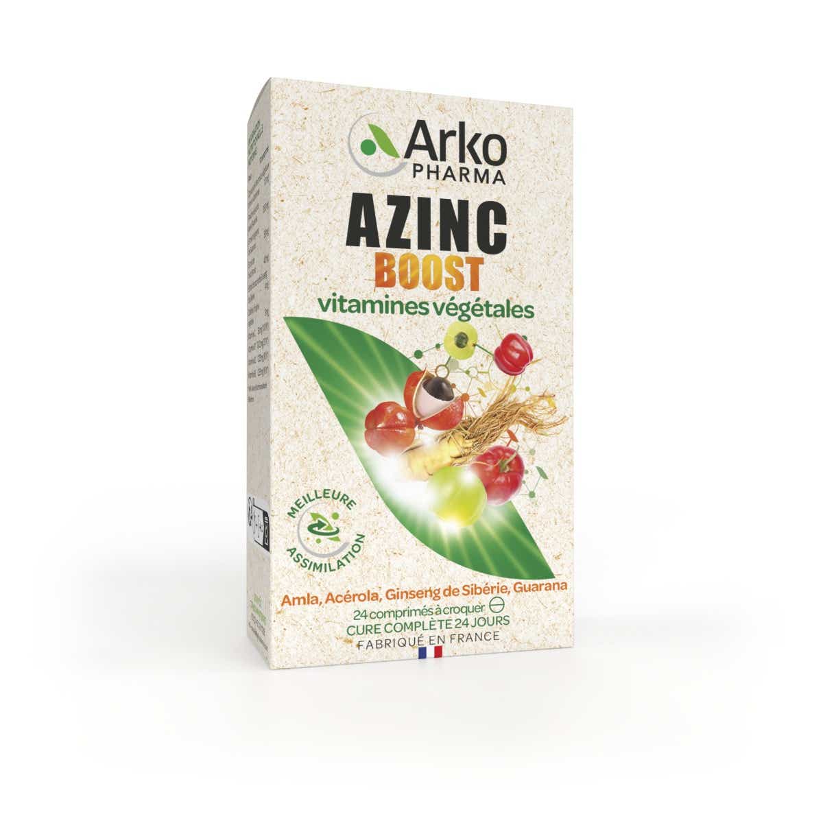 ARKOPHARMA AZINC BOOST VITAMINES VEGETALES 24 COMPRIMES