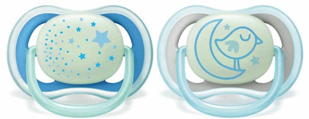 AVENT ULTRA AIR NIGHT SUCETTES ORTHODONTIQUES DE 6 A 18 MOIS COLORIS ALEATOIRE 2 SUCETTES
