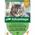 BAYER ADVANTAGE 40 SPOT ON CHATS ET LAPINS 4KG 6 PIPETTES