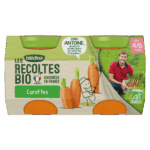 BLEDINA LES RECOLTES BIO CAROTTES 2X130G