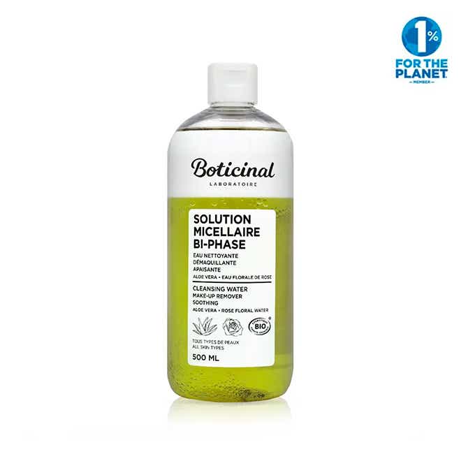 BOTICINAL LABORATOIRE ALOE VERA SOLUTION MICELLAIRE BI PHASE DEMAQUILLANTE VISAGE ET YEUX TOUS TYPES DE PEAUX 500ML
