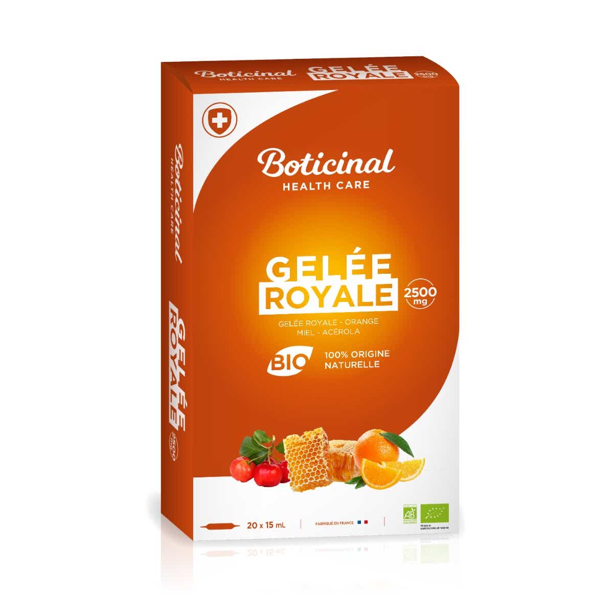 BOTICINAL LABORATOIRE GELEE ROYALE BIO 2500MG 20 AMPOULES DE 15ML