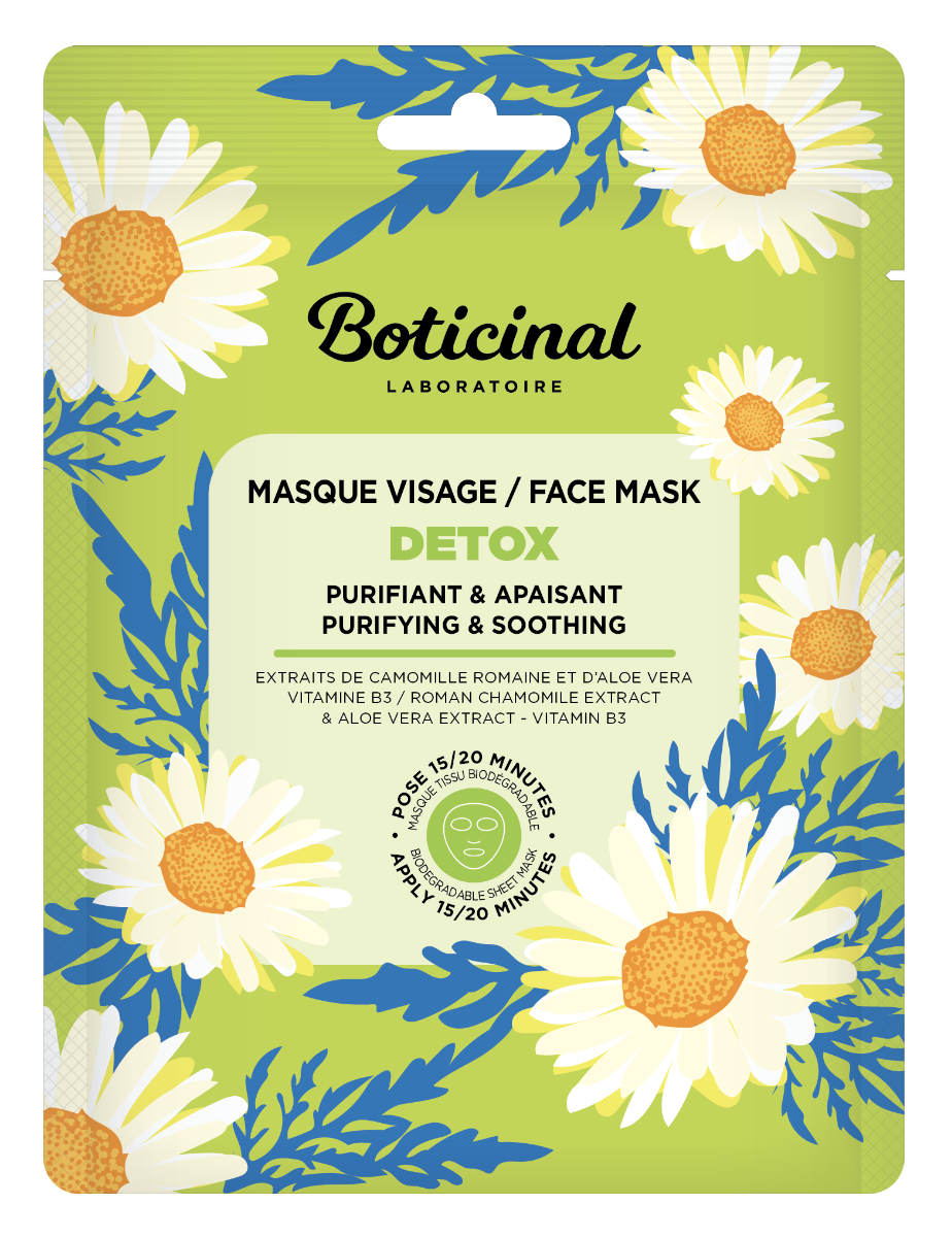 BOTICINAL LABORATOIRE MASQUE VISAGE DETOX PURFIANT APAISANT PEAUX SENSIBLES A ROUGEURS 25ML