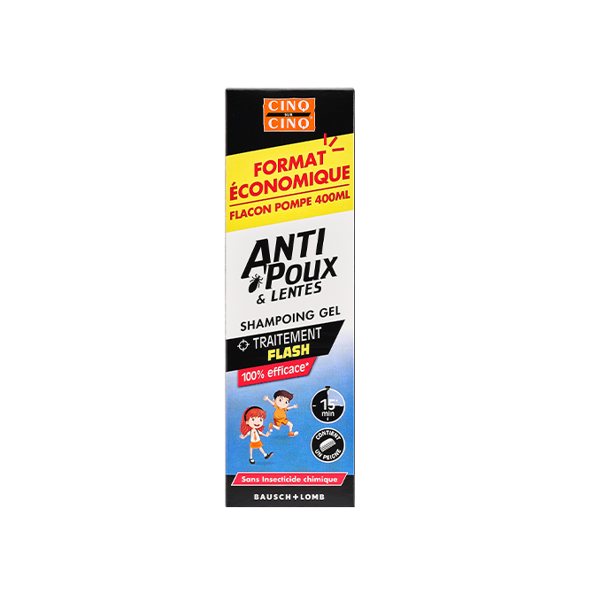 CINQ SUR CINQ ANTI POUX LENTES SHAMPOING GEL 400ML