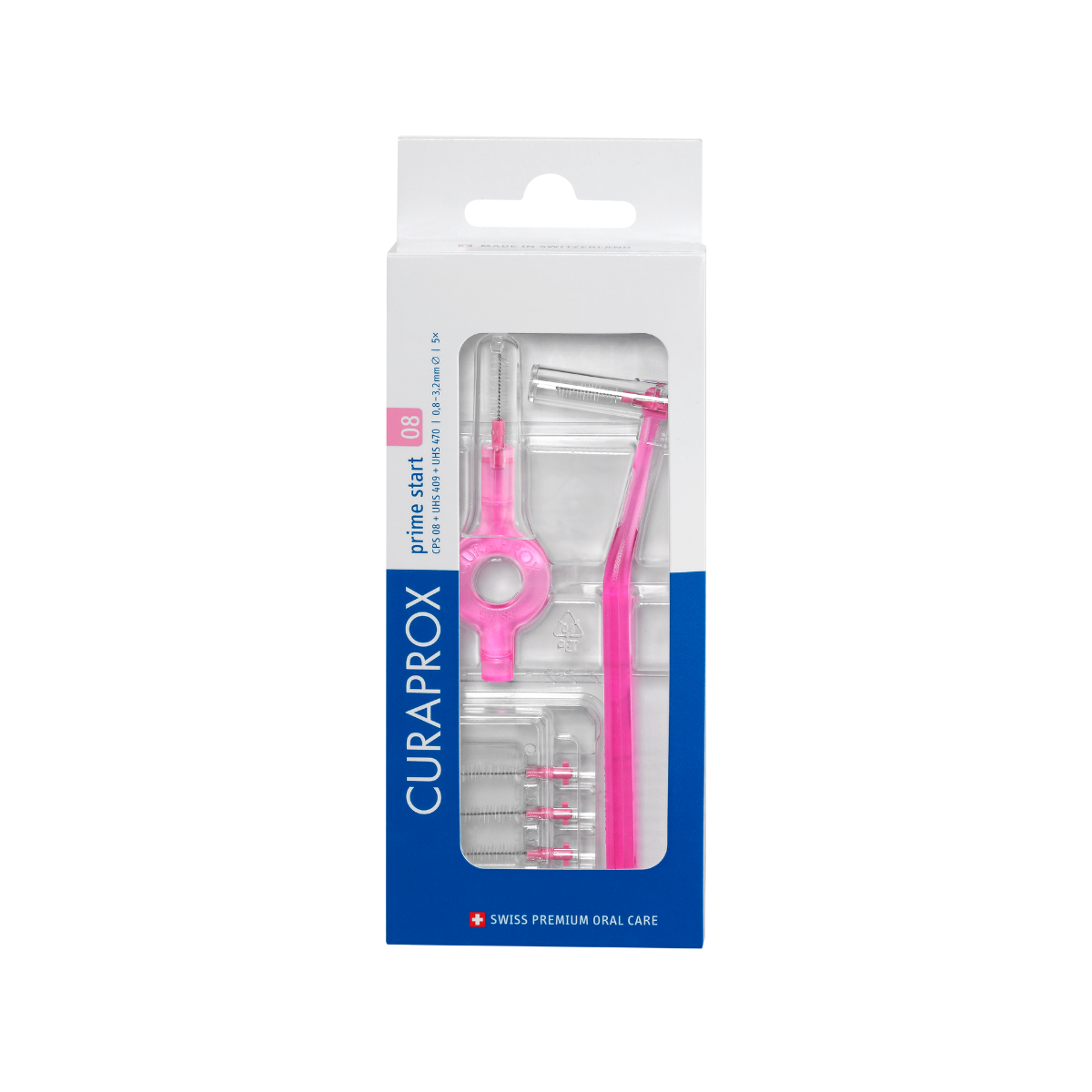 CURAPROX CPS 08 PRIME START BROSSETTES INTERDENTAIRES ROSES X5 1 MANCHE UHS 409 1 MANCHE UHS 470
