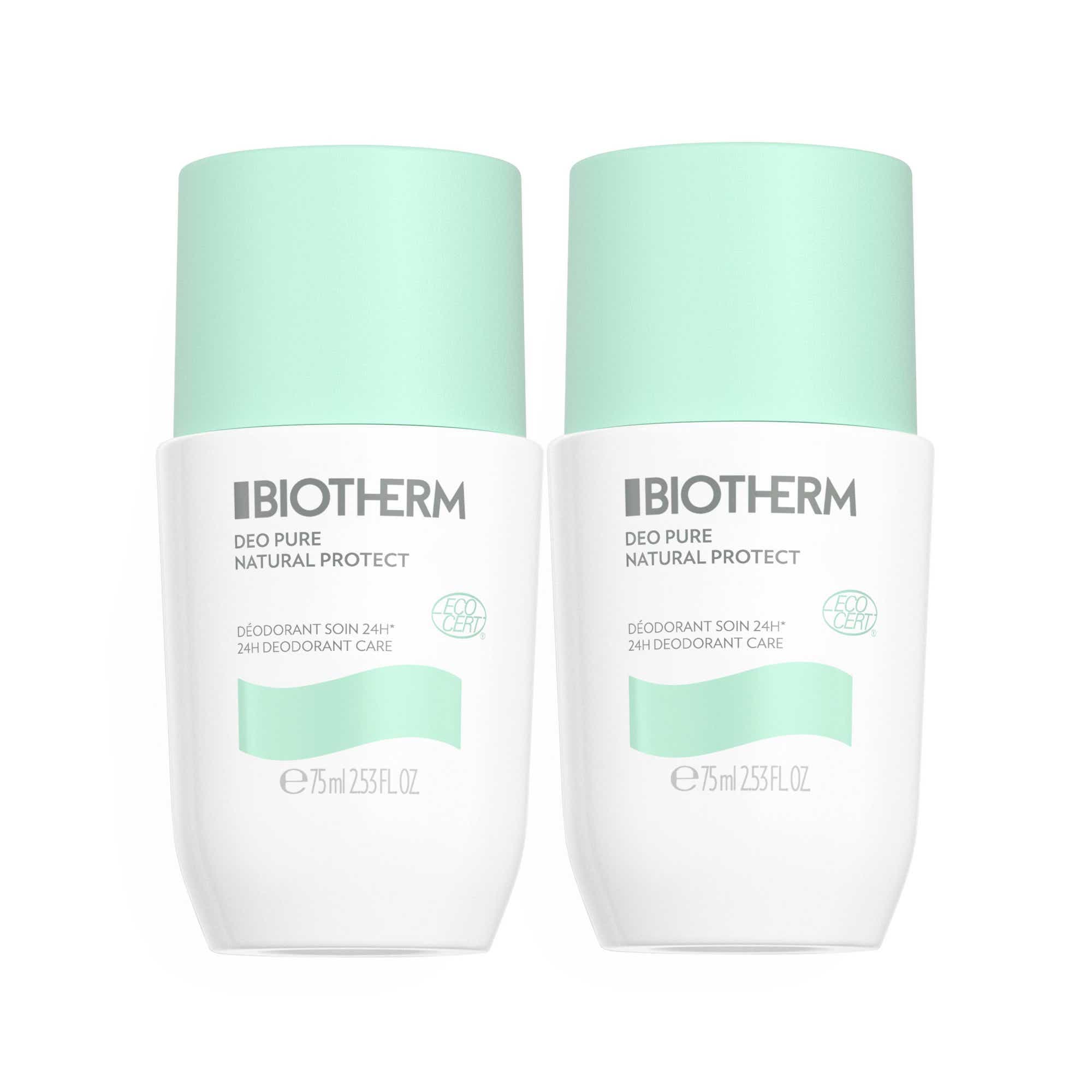 DEO PURE NATURAL PROTECT DEODORANT SOIN 24H ROLL ON BIO 2X75ML