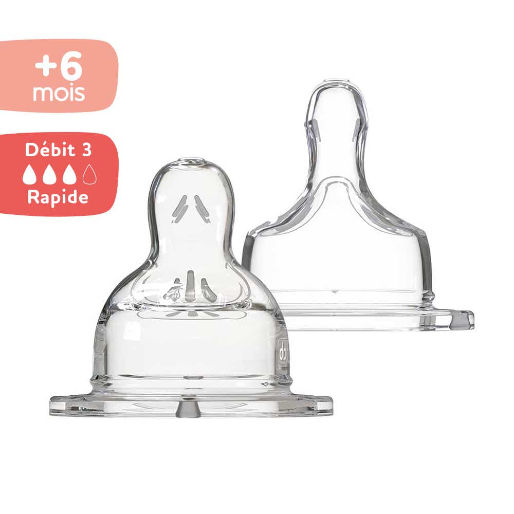 DODIE TETINE PLATE COL LARGE SENSATION 6 MOIS DEBIT 3