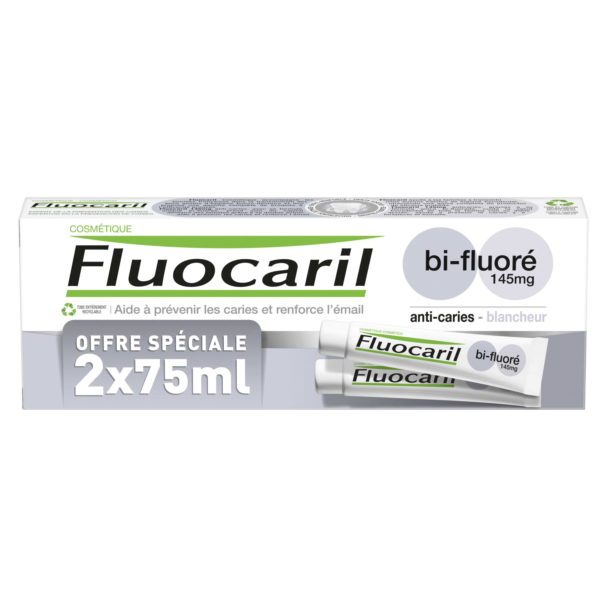 FLUOCARIL DENTIFRICE BLANCHEUR 2X75ML