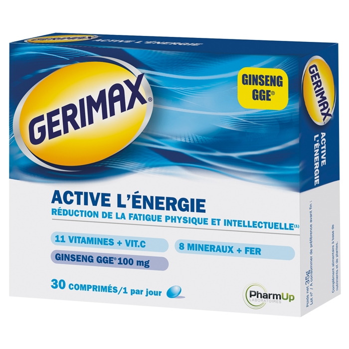 GERIMAX ACTIVE L ENERGIE REDUCTION DE LA FATIGUE PHYSIQUE ET INTELLECTUELLE 30 COMPRIMES