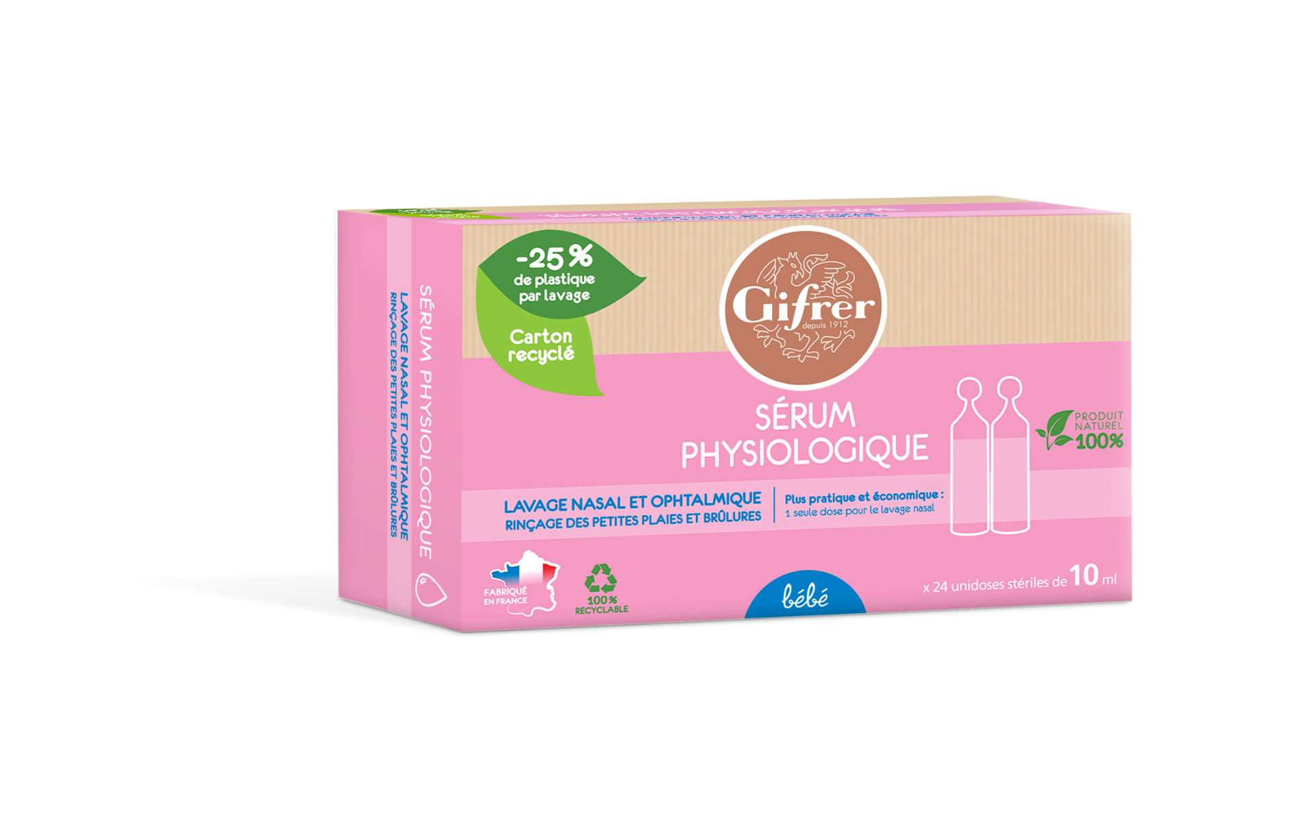 GIFRER PHYSIOLOGICA SERUM PHYSIOLOGIQUE 24 UNIDOSES DE 10ML