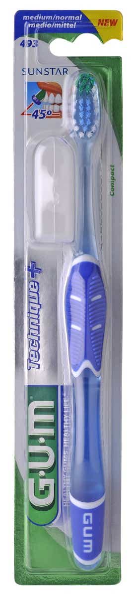 GUM TECHNIQUE BROSSE A DENTS MEDIUM COMPACTE 493 1 UNITE