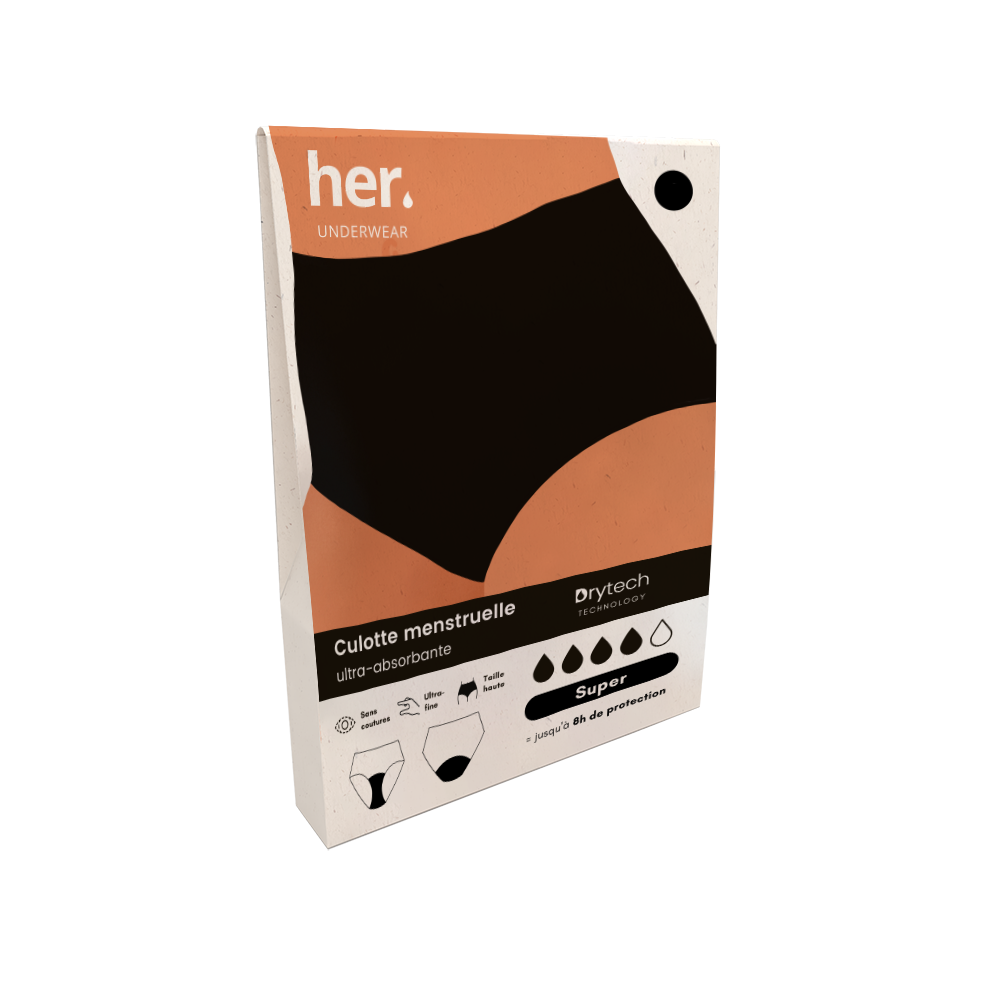 HER UNDERWEAR NORA CULOTTE MENSTRUELLE BLACK ONYX TAILLE M