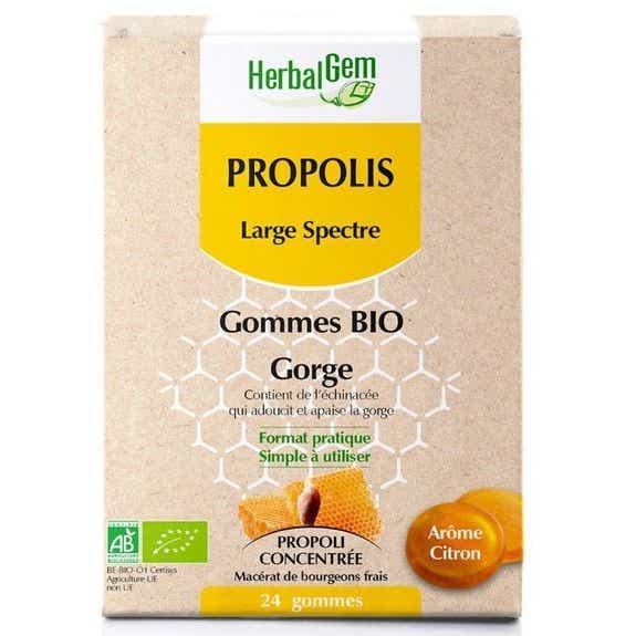 HERBALGEM PROPOLIS LARGE SPECTRE GORGE BIO 24 GOMMES