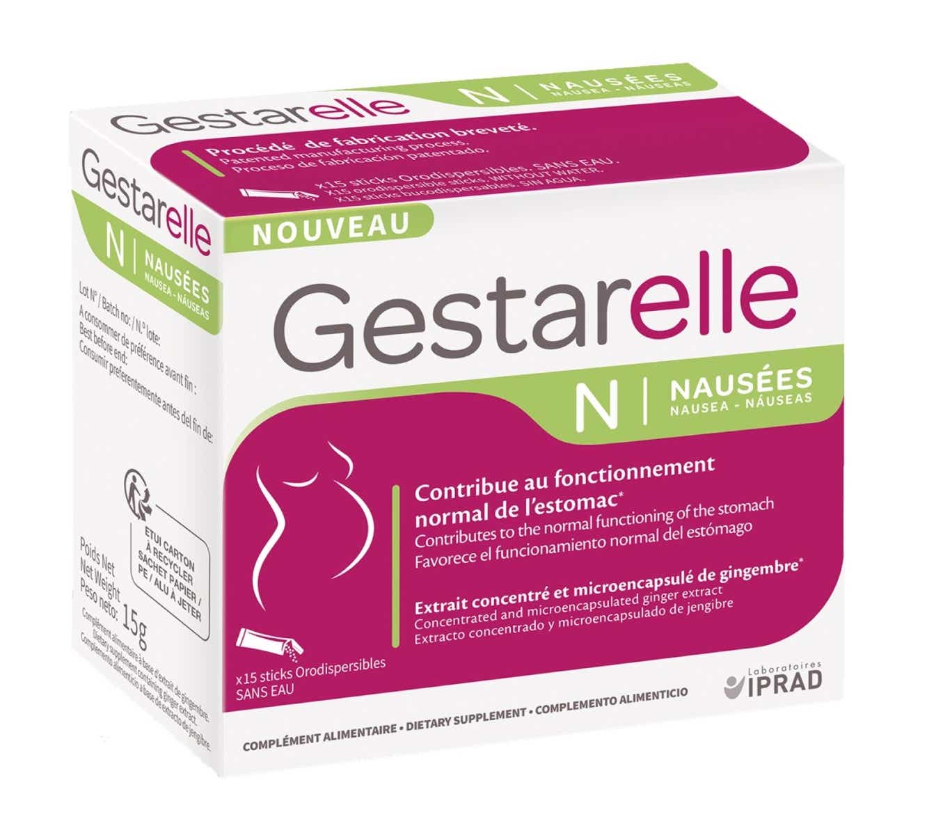IPRAD GESTARELLE N NAUSEES 15 STICKS ORODISPERSIBLES