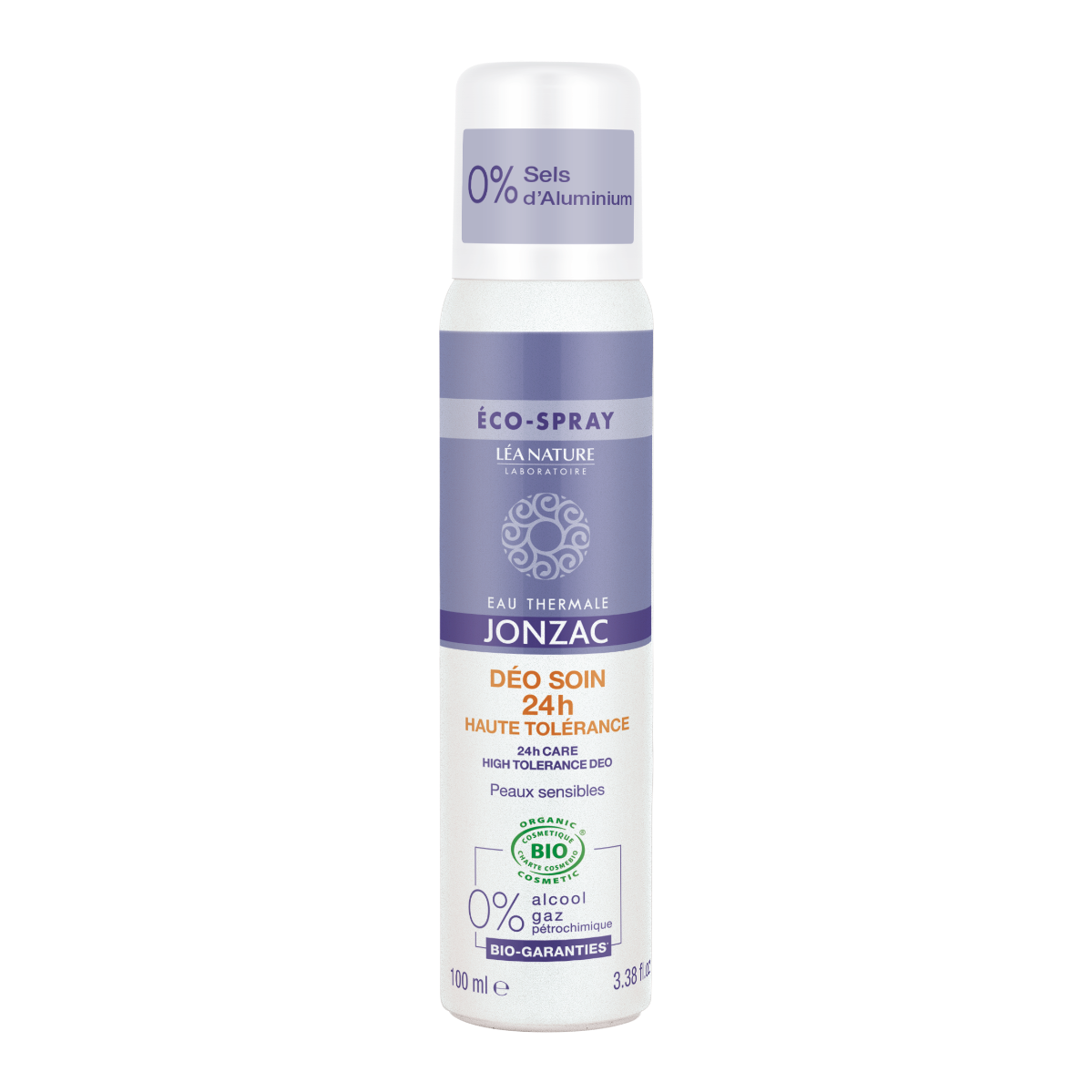 JONZAC DEODORANT ECO SPRAY SOIN 24H HAUTE TOLERANCE BIO PEAUX SENSIBLES 100ML