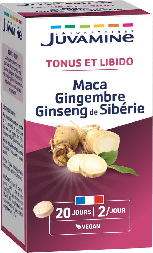 JUVAMINE TONUS MACA GINSENG DE SIBERIE GINGEMBRE 40 COMPRIMES