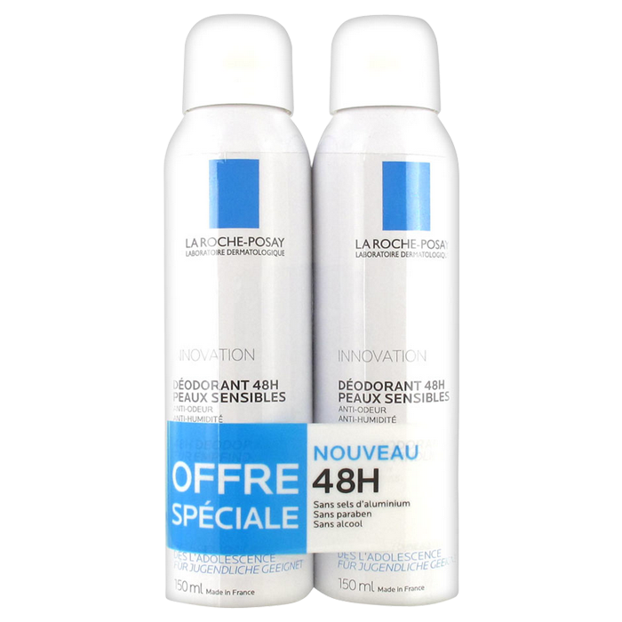 LA ROCHE POSAY DEODORANT DEODORANT PEAUX SENSIBLES 48H SPRAY LOT 2X150ML