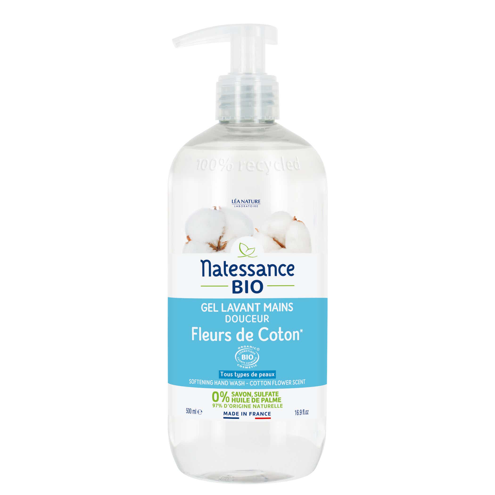 NATESSANCE GEL LAVANT MAINS DOUCEUR FLEUR DE COTON 500ML