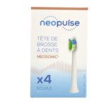 NEOSONIC TETE DE BROSSE A DENTS BLANCHE SOUPLE 4 UNITES