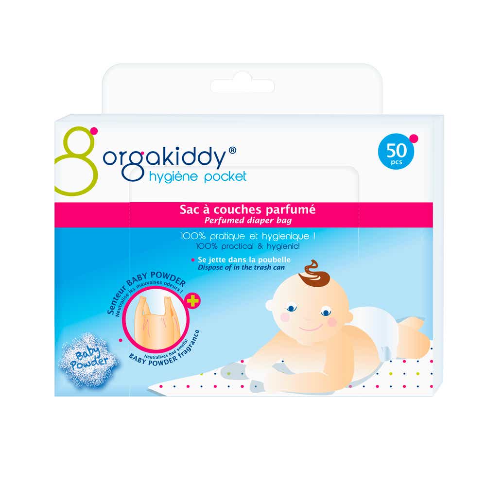 ORGAKIDDY SAC A COUCHES PARFUMEES TALC 50 UNITES