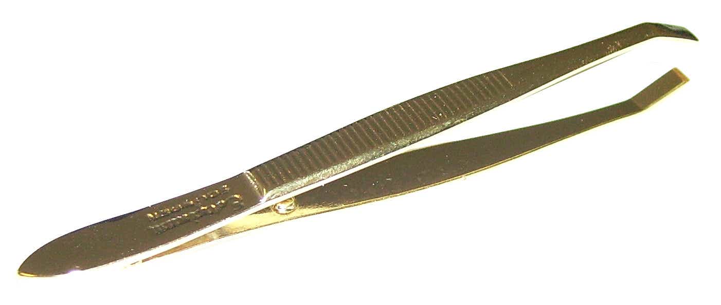 PINCE A EPILER 3 POUCES DOREE BOUTS BIAIS REF 221822