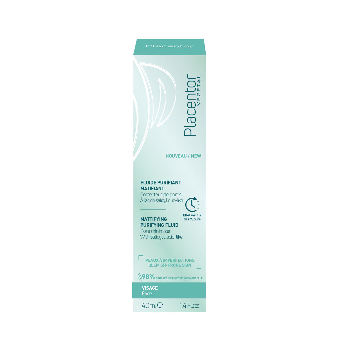 PLACENTOR FLUIDE PURIFIANT MATIFIANT VISAGE PEAUX A IMPERFECTIONS 40ML