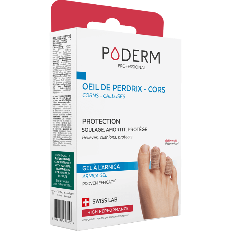 PODERM PROTECTION DIGITUBE CORS OEIL DE PERDRIX GEL ARNICA TAILLE S 2X7 5CM