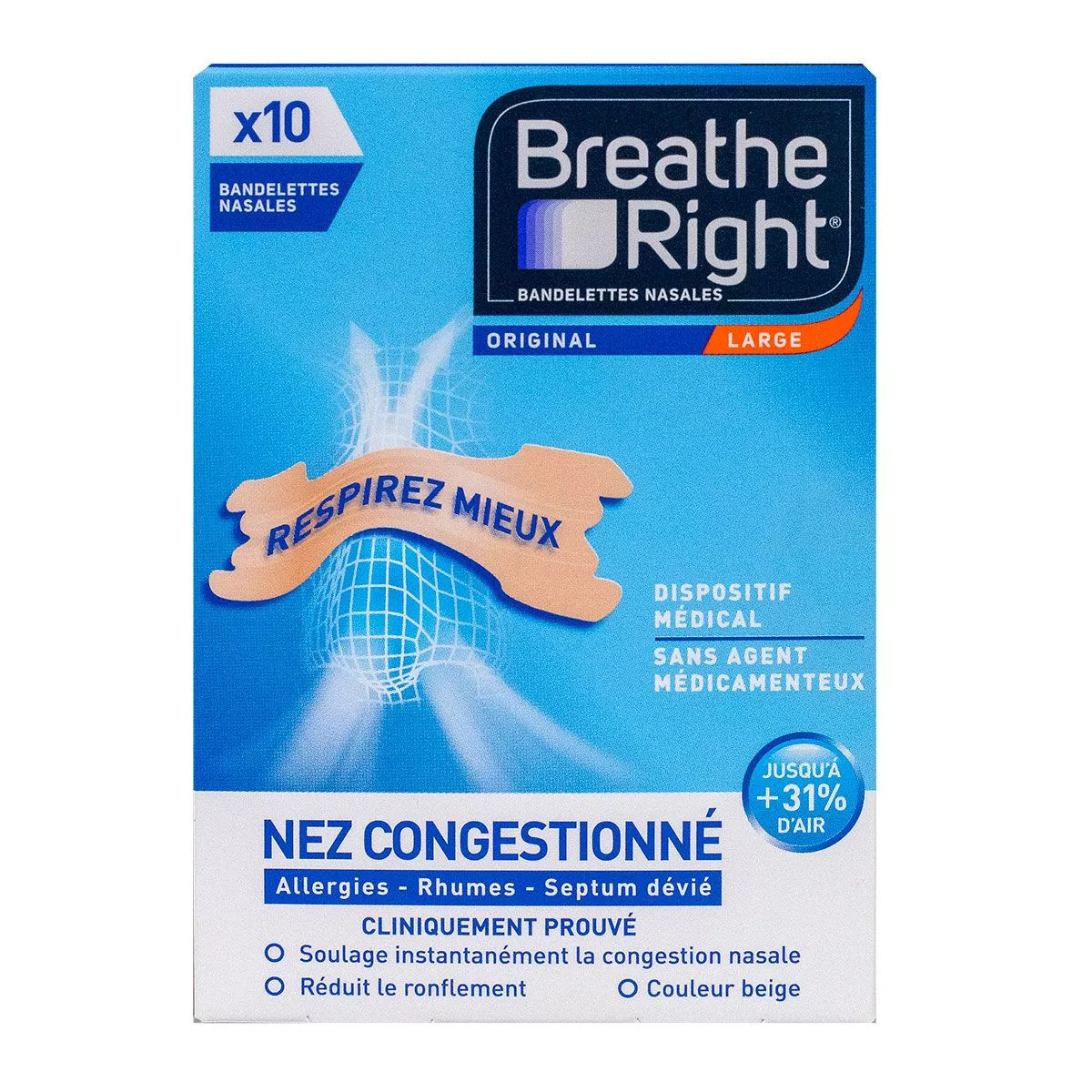 PRORHINEL BANDELETTES NASALES ORIGINAL 10 UNITES