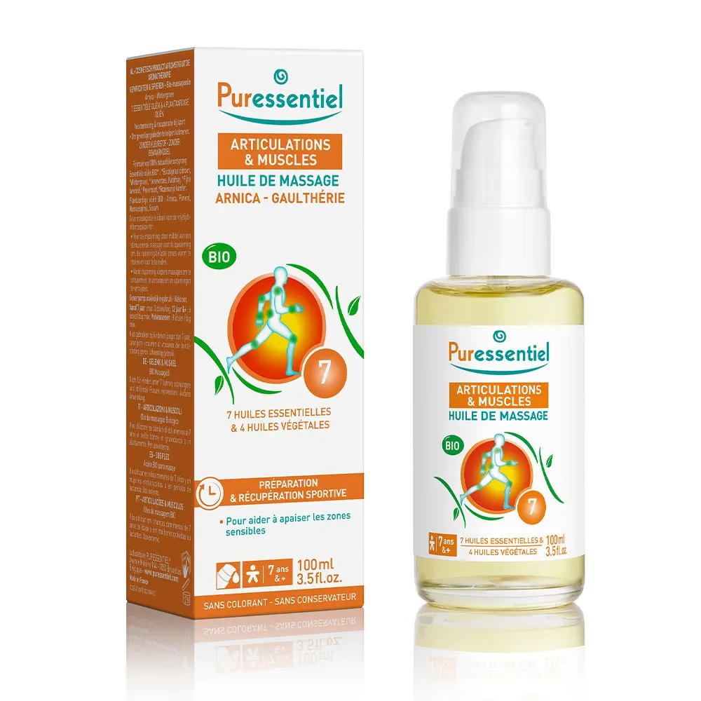 PURESSENTIEL HUILE DE MASSAGE BIO EFFORT MUSCULAIRE 100ML