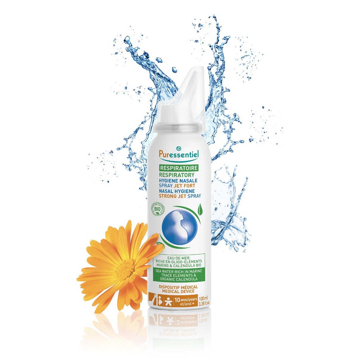 PURESSENTIEL RESPIRATOIRE HYGIENE NASALE SPRAY JET FORT AU CALENDULA BIO 100ML