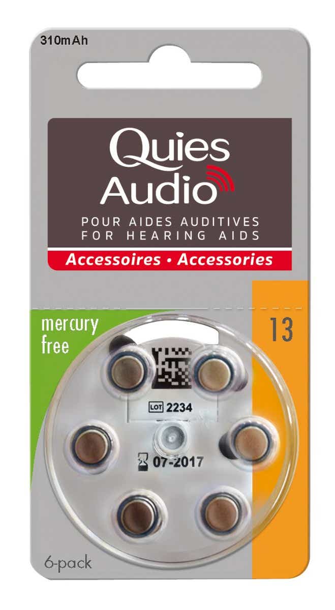 QUIES PILES AUDITIVES MODELE 13 6 PACK