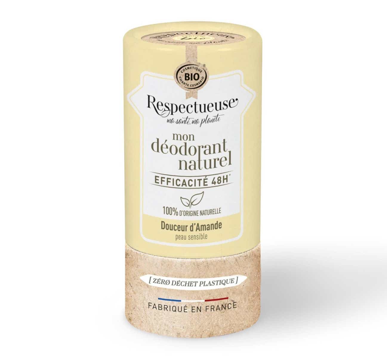 RESPECTUEUSE DEODORANT SOLIDE A L AMANDE 48H PEAUX SENSIBLES 50G