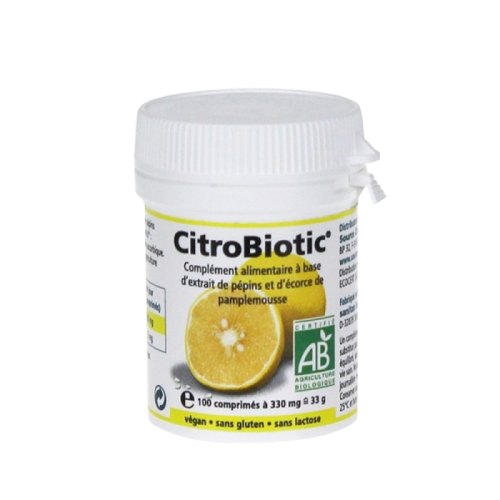 SOURCE CLAIRE CITROBIOTIC BIO EXTRAIT PEPIN DE PAMPLEMOUSSE 100 COMPRIMES