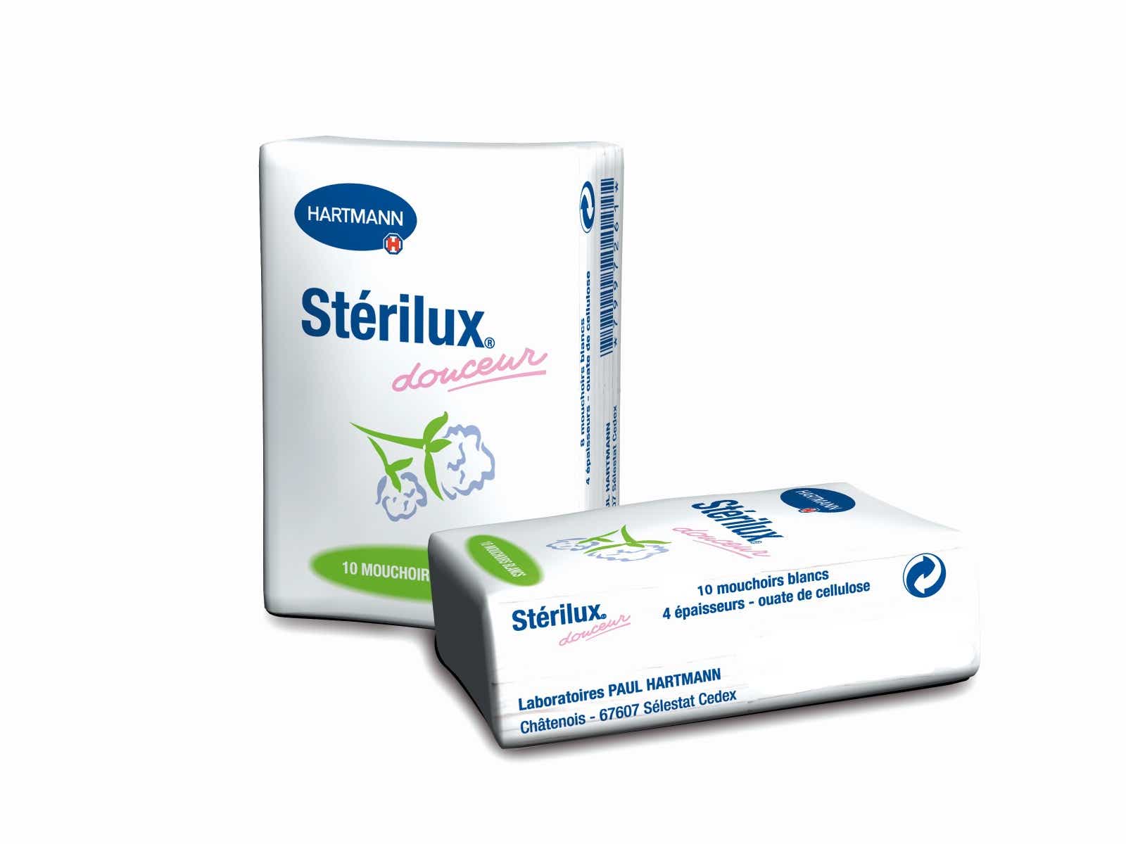 STERILUX DOUCEUR MOUCHOIRS BLANCS POCKET 10 PAQUETS DE MOUCHOIRS FORMAT POCHE