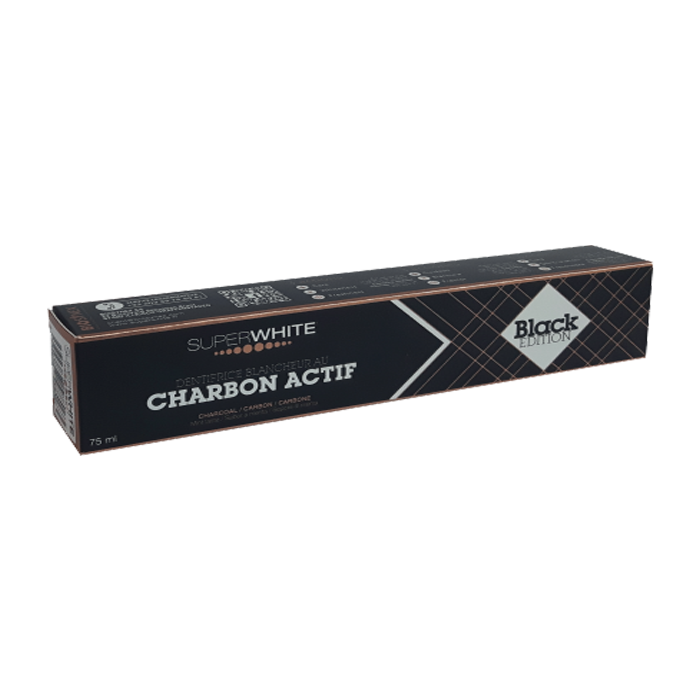 SUPERWHITE BLACK EDITION DENTIFRICE BLANCHISSANT AU CHARBON ACTIF 75ML