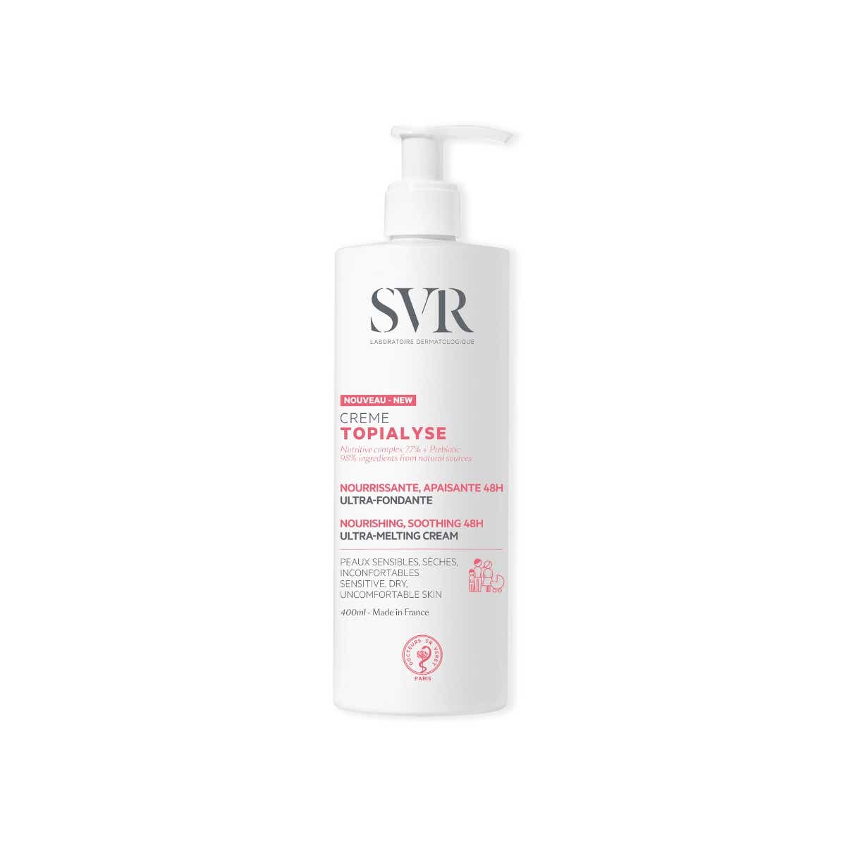 SVR TOPIALYSE CREME NOURRISSANTE APAISANTE 48H CORPS PEAUX SECHES 400ML
