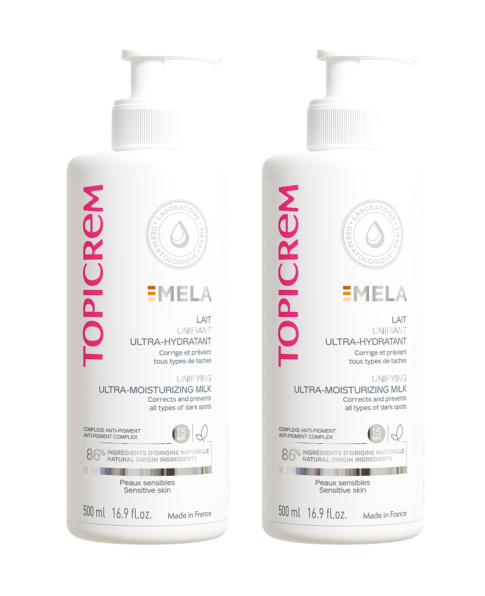TOPICREM MELA LAIT ECLAIRCISSANT ULTRA HYDRATANT 2 X 500 ML