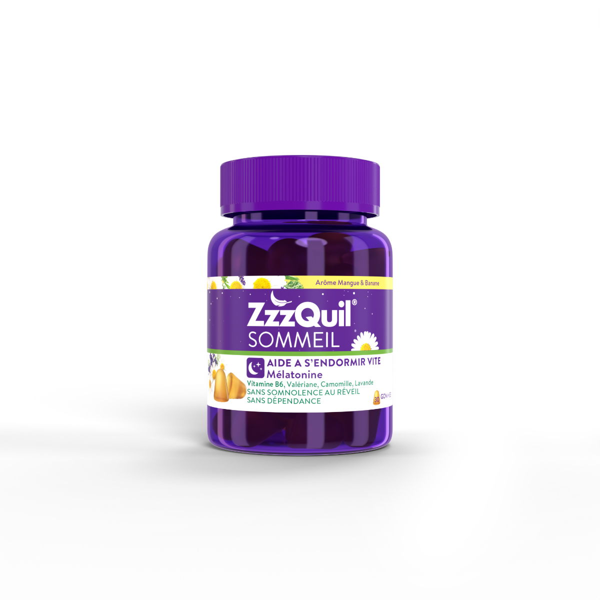 ZZZQUIL SOMMEIL MANGUE ET BANANE 30 GOMMES A MACHER