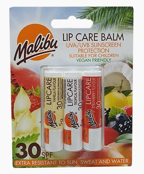 BAUME DE SOIN DES LÈVRES TRIO FRAISE VANILLE ET TROPICAL SPF30