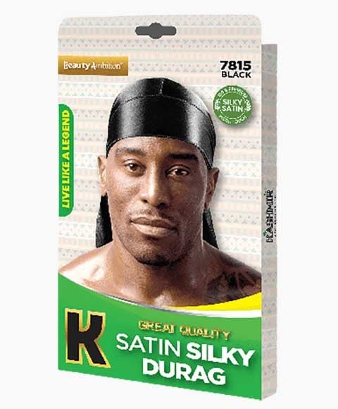 BEAUTY AMBITION DURAG SOYEUX SATINÉ DE GRANDE QUALITÉ 7815 NOIR