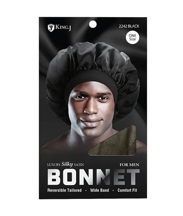BONNET DE LUXE EN SATIN SOYEUX POUR HOMMES 2242 NOIR 