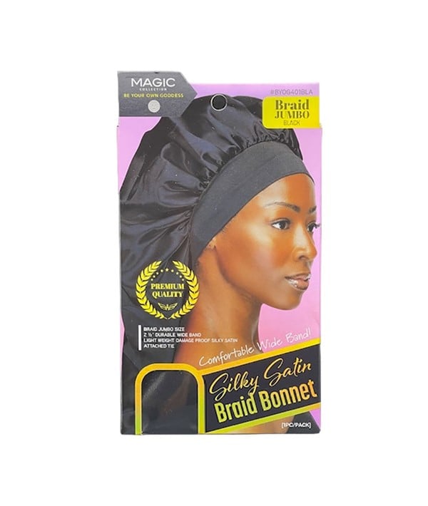 BONNET TRESSÉ EN SATIN SOYEUX DE LA COLLECTION MAGIC BYOG401BLA