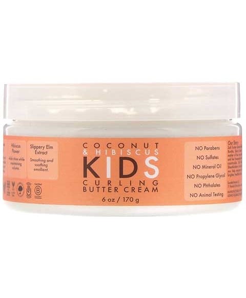 CRÈME AU BEURRE DE CURLING POUR ENFANTS À LA NOIX DE COCO ET À L'HIBISCUS