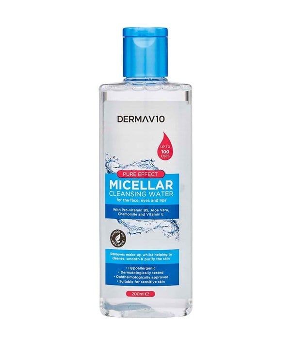 DERMA V10 EAU MICELLAIRE NETTOYANTE EFFET PUR 