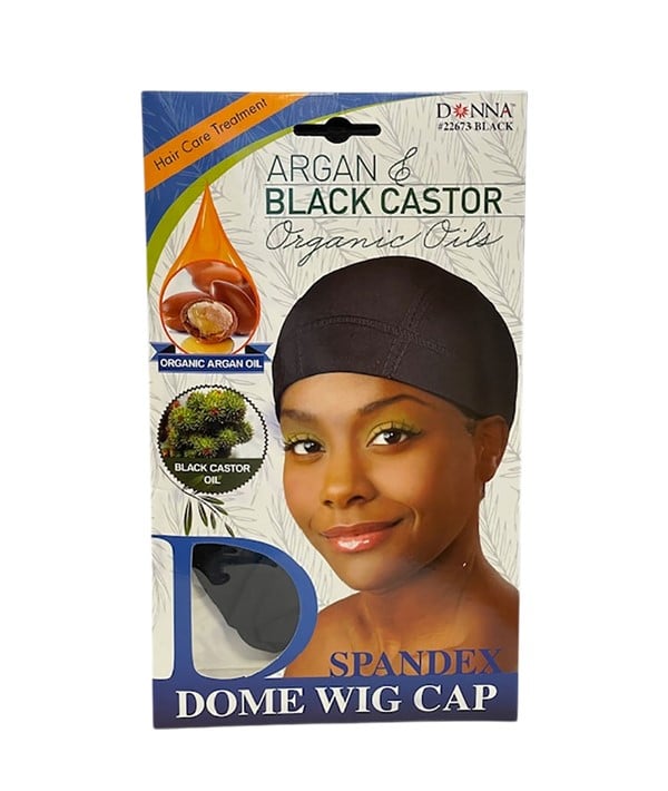 DONNA ARGAN ET CASTOR NOIR SPANDEX DOME WIG CAP 22673 BL
