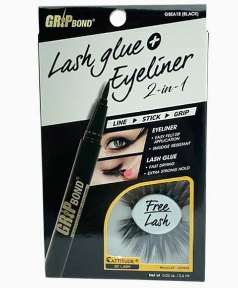 EBIN NEW YORK COLLE À CILS ET EYELINER 2 EN 1 GBEA1B NOIR